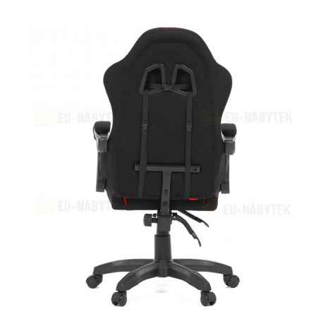 Herní křeslo, synchronní mechanismus, černá látka, KA-R209 RED
