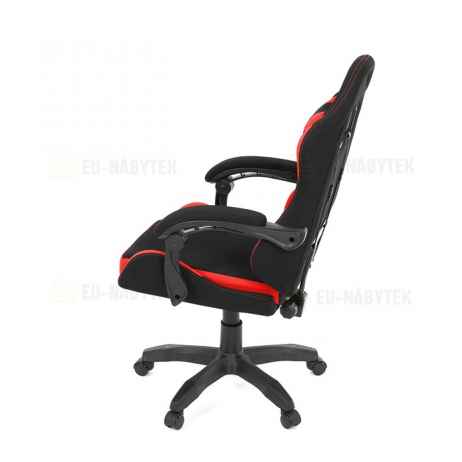 Herní křeslo, synchronní mechanismus, černá látka, KA-R209 RED