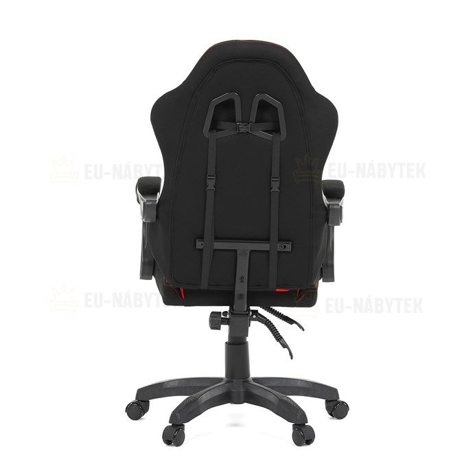 Herní křeslo, synchronní mechanismus, černá látka, KA-R209 RED