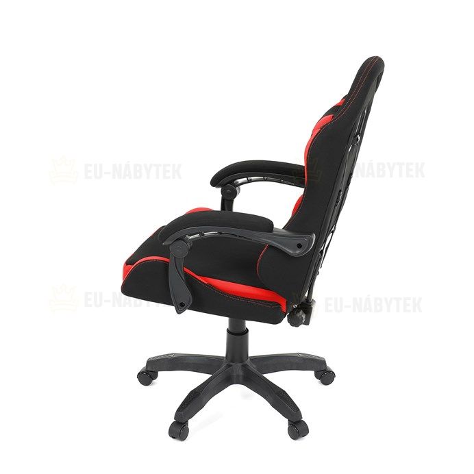 Herní křeslo, synchronní mechanismus, černá látka, KA-R209 RED