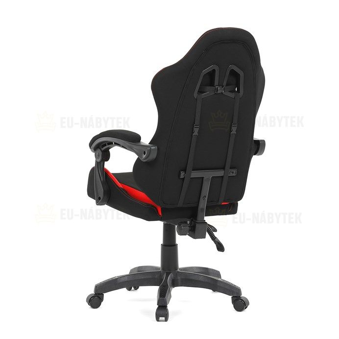 Herní křeslo, synchronní mechanismus, černá látka, KA-R209 RED