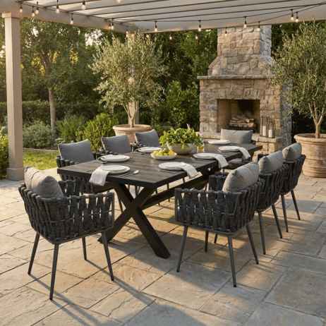 Zahradní židle, kov, látka, šedá, AZC-1105 GREY