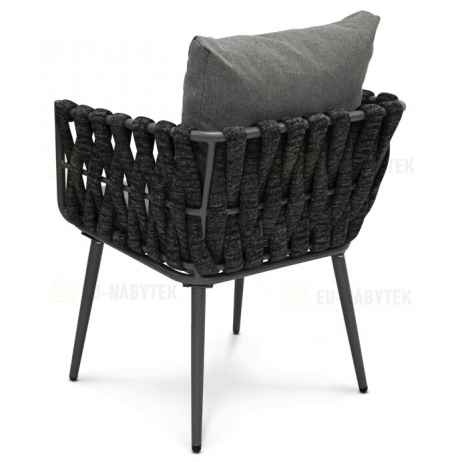 Zahradní židle, kov, látka, šedá, AZC-1105 GREY