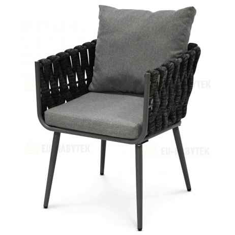 Zahradní židle, kov, látka, šedá, AZC-1105 GREY