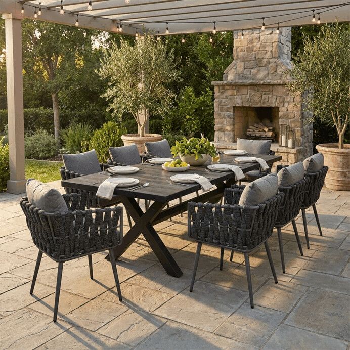 Zahradní židle, kov, látka, šedá, AZC-1105 GREY