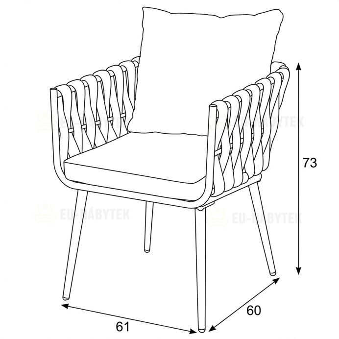 Zahradní židle, kov, látka, šedá, AZC-1105 GREY