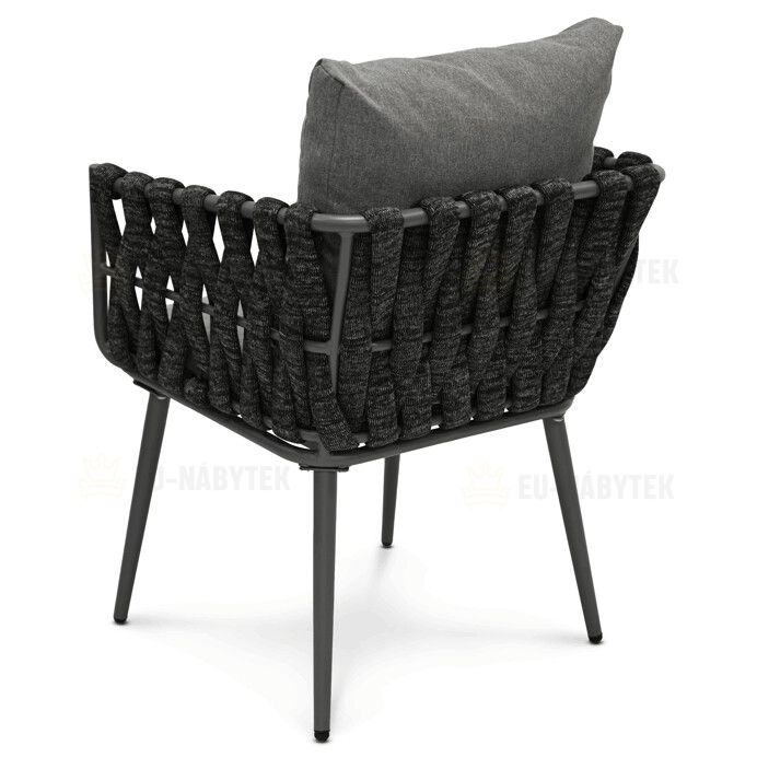 Zahradní židle, kov, látka, šedá, AZC-1105 GREY